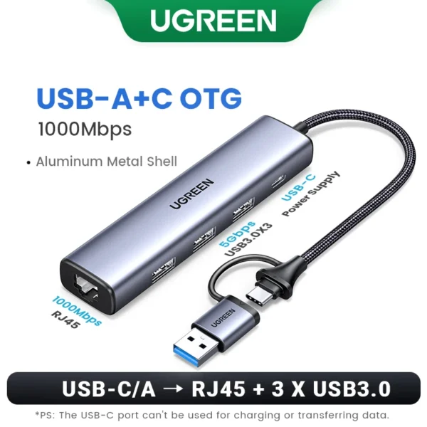 UGREEN Adattatore USB Ethernet 1000/100 Mbps - immagine 13