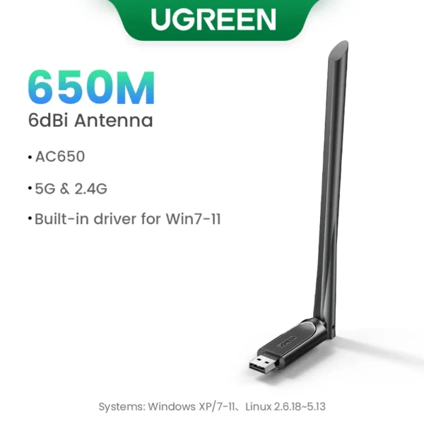 UGREEN Adattatore WiFi USB AC650/AX1800 – Dongle Wireless Dual Band 5Ghz/2.4Ghz - immagine 10