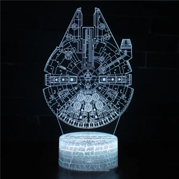Lampada 3D LED Baby Yoda Anime – Luce Notturna Illusione Ottica Multicolore per Cameretta Bambini, Decorazione da Tavolo, Stile Manga Groot - immagine 7