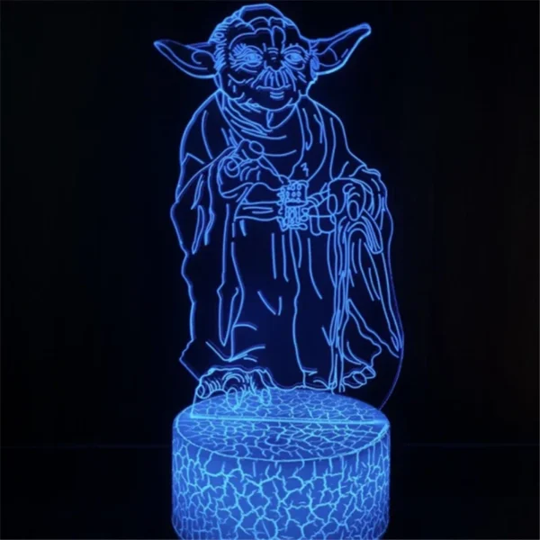 Lampada 3D LED Baby Yoda Anime – Luce Notturna Illusione Ottica Multicolore per Cameretta Bambini, Decorazione da Tavolo, Stile Manga Groot - immagine 28