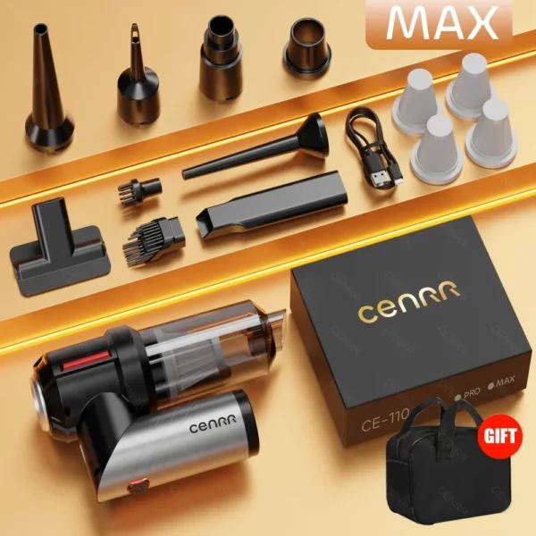 Aspirapolvere Auto Portatile CENRR 998000PA – Mini Aspiratore Senza Fili per Auto, Potente Aspirazione 120W, Pulizia Interni Auto e Casa - immagine 10