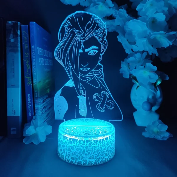 Lampada Notturna 3D League of Legends Jinx – Luce LED Illusione Ottica per Camera da Letto, Decorazione per Fan di LOL – Regalo di Natale per Bambini e Adulti, Game Room Decor - immagine 8