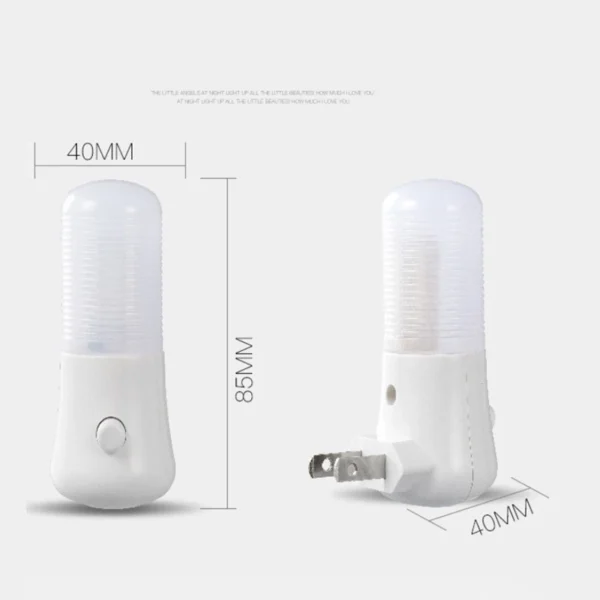 Luce Notturna LED con Pulsante – Spina EU/US, Lampada da Presa per Camera da Letto, Bambini, Corridoio, Casa - immagine 6