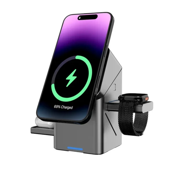 Caricatore Wireless 3 in 1 Magnetico Touch - Base Multifunzione 2025 con Tecnologia MagSafe - immagine 3