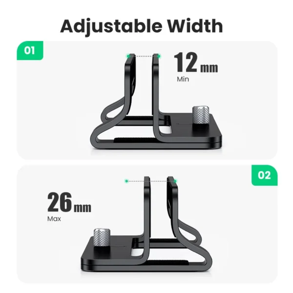 UGREEN Supporto Verticale per Laptop in Alluminio – Dock Regolabile per MacBook Air, MacBook Pro, Tablet, iPad e Smartphone – Design Salvaspazio, Compatibile fino a 17,3” - immagine 3