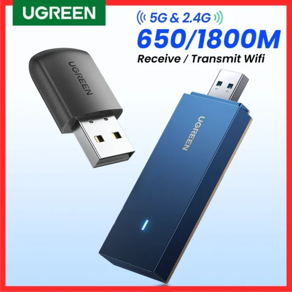 UGREEN Adattatore WiFi USB AC650/AX1800 – Dongle Wireless Dual Band 5Ghz/2.4Ghz
