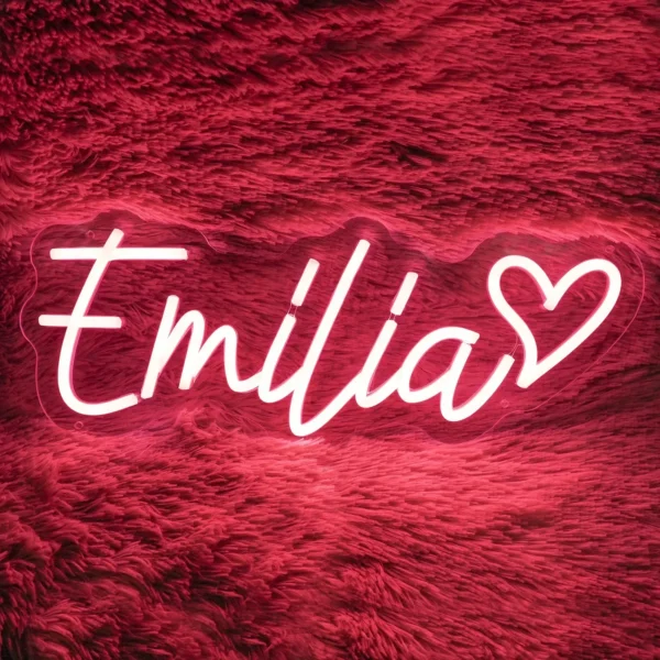 Insegna al Neon Personalizzata con Nome – LED Decorativo da Parete per Camera, Matrimonio, Compleanno – Luce Notturna da Appendere – Custom Neon Sign - immagine 4