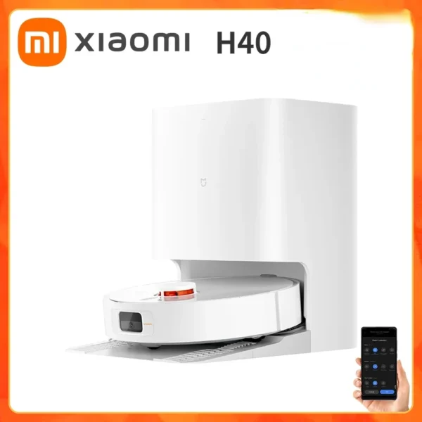 2025 XIAOMI Robot Aspirapolvere e Mop H40 - Aspirazione Ciclonica 6000PA, Scrubbing Rotante ad Alta Velocità, Suzione Potente, LDS Laser per Casa Intelligente