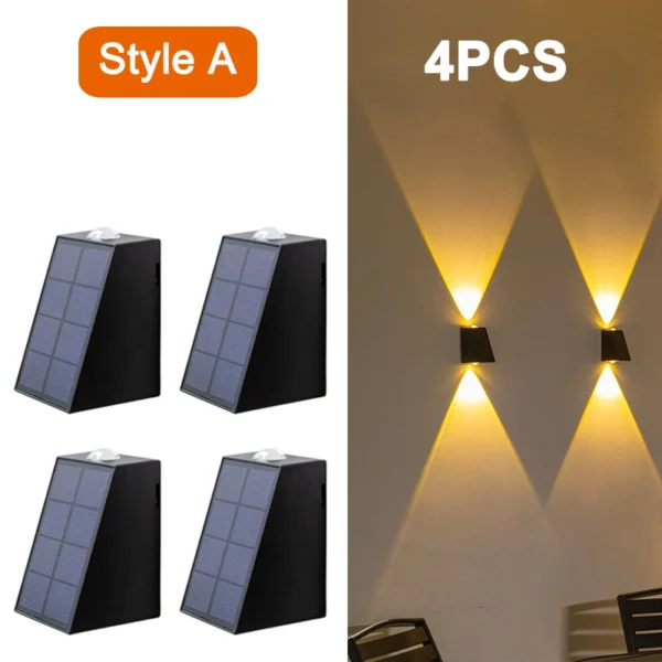 NUOVA Lampada Solare da Parete LED per Esterni – Impermeabile, Design Decorativo per Giardino, Scala, Patio o Corridoio - immagine 9
