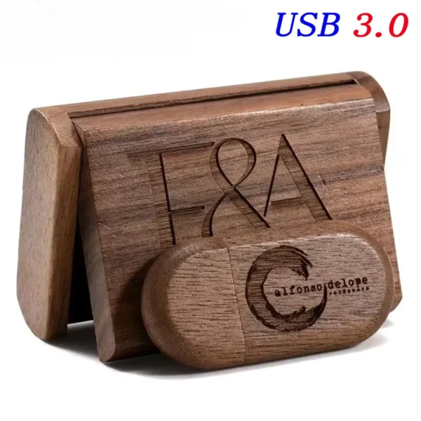 USB 3.0 Wedding Gift Pendrive – Flash Drive Personalizzato con Logo, Scatola in Legno Elegante – 8GB, 16GB, 32GB, 64GB Memory Stick U Disk con Campione Gratuito
