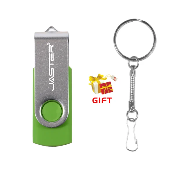 JASTER USB 2.0 Flash Drive Rotante Colorato – Memoria USB 128GB, 64GB, 32GB, 16GB, 8GB, Chiavetta USB con Clip Argento - immagine 14