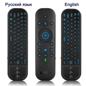G60S Pro BT – Telecomando Vocale Wireless con Tastiera Retroilluminata, Air Mouse, Ricaricabile USB, Modalità Doppia 2.4G / BT5.0, Funzione IR Learning – Compatibile con Android TV Box, PC, Proiettori e HTPC