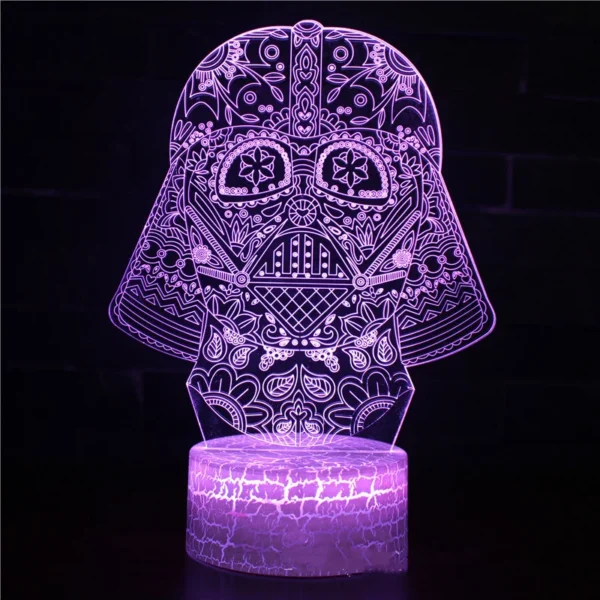 Lampada 3D LED Baby Yoda Anime – Luce Notturna Illusione Ottica Multicolore per Cameretta Bambini, Decorazione da Tavolo, Stile Manga Groot - immagine 13