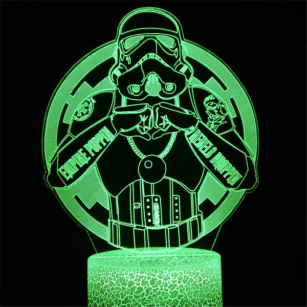 Lampada 3D LED Baby Yoda Anime – Luce Notturna Illusione Ottica Multicolore per Cameretta Bambini, Decorazione da Tavolo, Stile Manga Groot - immagine 19
