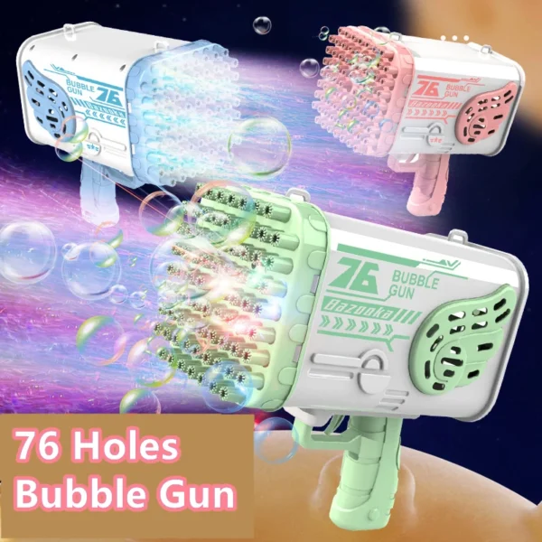 Pistola Elettrica a Bolle di Sapone con 76/80/88 Fori e LED