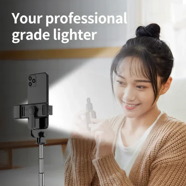 3 in 1 Wireless Selfie Tripod con Luce di Riempimento e Bluetooth - immagine 4