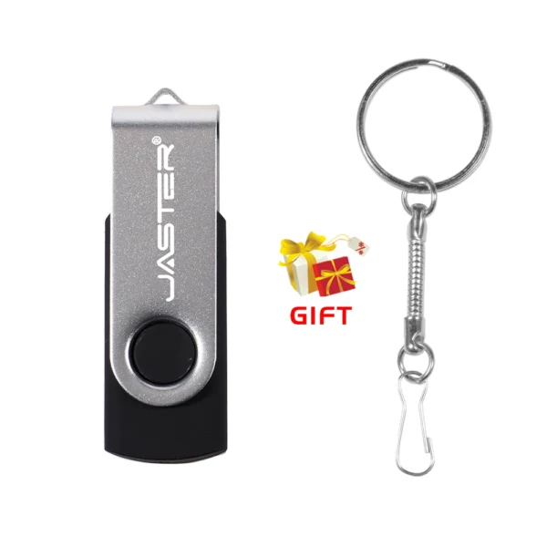 JASTER USB 2.0 Flash Drive Rotante Colorato – Memoria USB 128GB, 64GB, 32GB, 16GB, 8GB, Chiavetta USB con Clip Argento - immagine 13
