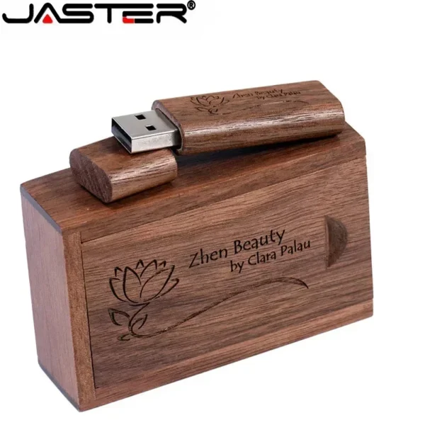JASTER USB 2.0 in Legno di Bambù con Scatola – Chiavetta USB 16GB 32GB 64GB Personalizzabile con Logo – Regalo Matrimonio, Fotografia, Aziende - immagine 3