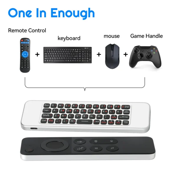 W3 Voice Air Mouse Remote Control 2.4G – Telecomando Vocale Wireless con Tastiera Mini Retroilluminata, Giroscopio a 6 Assi, IR Learning, Compatibile con Android TV Box, PC Windows, Smart TV e Proiettori - immagine 4