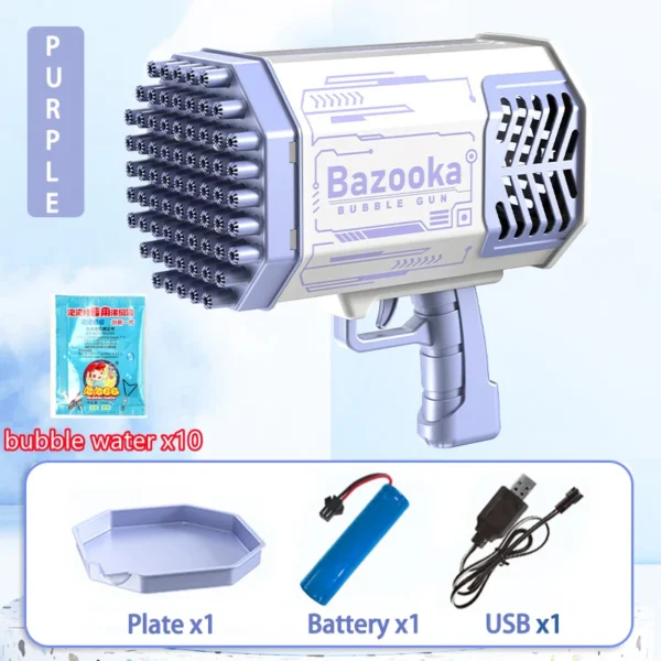 Pistola Elettrica a Bolle di Sapone con 76/80/88 Fori e LED - immagine 24