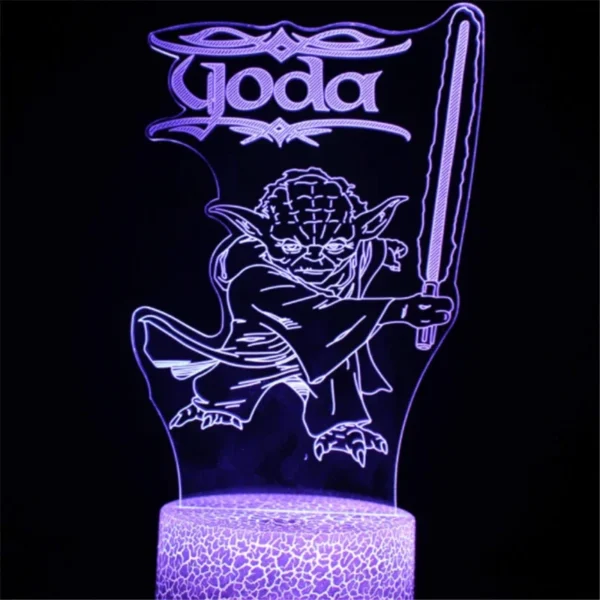 Lampada 3D LED Baby Yoda Anime – Luce Notturna Illusione Ottica Multicolore per Cameretta Bambini, Decorazione da Tavolo, Stile Manga Groot - immagine 14