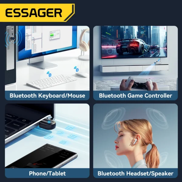 Essager Adattatore USB Bluetooth 5.3 - immagine 4