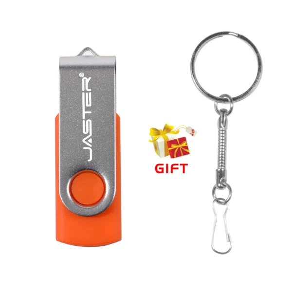 JASTER USB 2.0 Flash Drive Rotante Colorato – Memoria USB 128GB, 64GB, 32GB, 16GB, 8GB, Chiavetta USB con Clip Argento - immagine 11