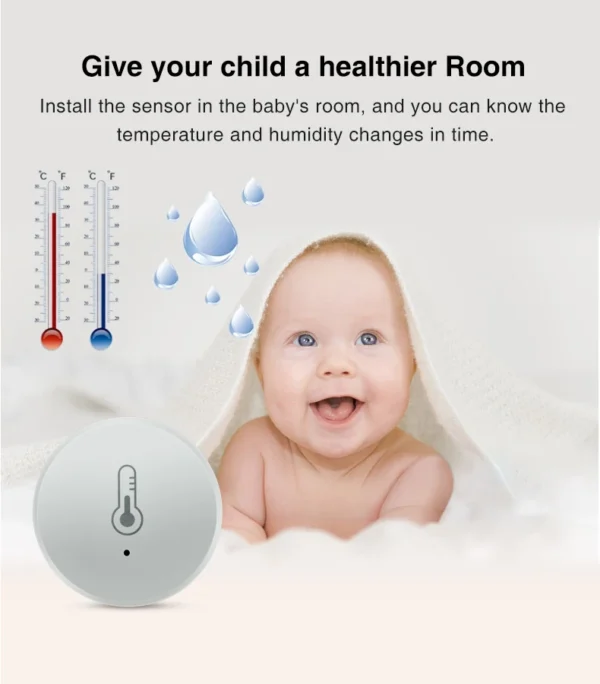 Sensore di Temperatura e Umidità Tuya Zigbee – Termoigrometro Smart con Controllo Vocale, Monitoraggio in Tempo Reale, Compatibile con Alexa e Google Home - immagine 3