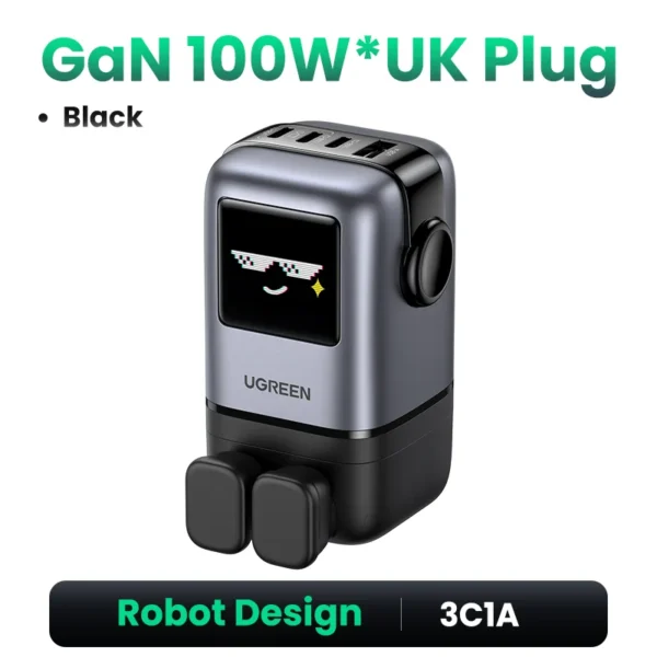 UGREEN Uno Caricatore GaN 100W con Design Robot – Ricarica Rapida PD 3.0, QC 4.0/3.0, PPS – Compatibile con iPhone 16/15/14 Pro, MacBook Air, Laptop, Tablet - immagine 7