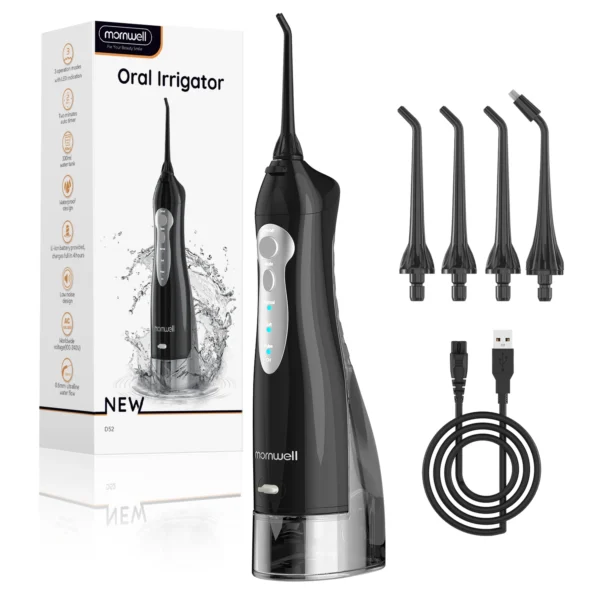 New Oral Irrigator D52/F29 - Irrigatore Orale Portatile USB Ricaricabile con 4 Ugelli per Pulizia dei Denti - Flossing a Getto d’Acqua per una Pulizia Profonda e Completa - immagine 10