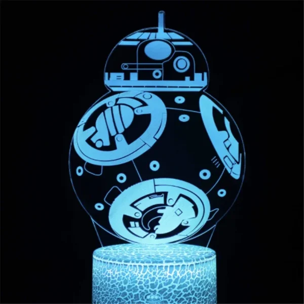 Lampada 3D LED Baby Yoda Anime – Luce Notturna Illusione Ottica Multicolore per Cameretta Bambini, Decorazione da Tavolo, Stile Manga Groot - immagine 36