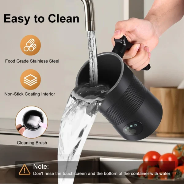 Montalatte Elettrico 4 in 1 – Schiumalatte Automatico per Caffè, Cappuccino e Latte, Schiuma Calda e Fredda, Foamer con Rotazione Automatica - immagine 6