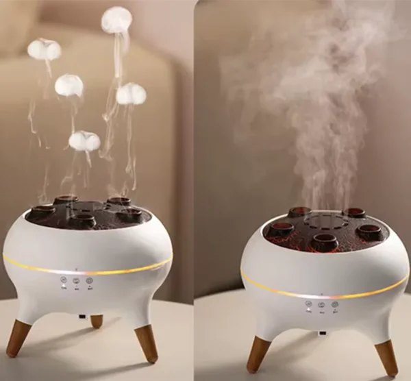 Dynamic Jellyfish Air Humidifier 250ml - Diffusore di Oli Essenziali con Telecomando e 7 Luci Notturne Colorate - Umidificatore per Camera da Letto - immagine 2