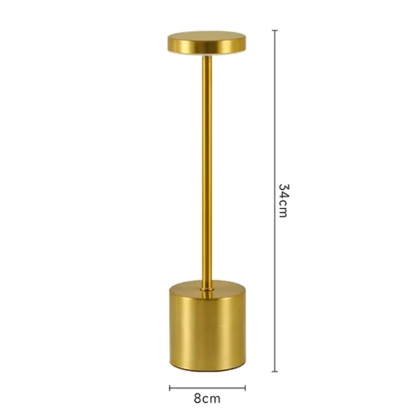 Lampada da Tavolo Touch LED Ricaricabile – Luce Notturna in Metallo con 3 Tonalità, Dimmerabile, Portatile – Lampada da Comodino per Camera, Esterni, Decorazione Moderna - immagine 11