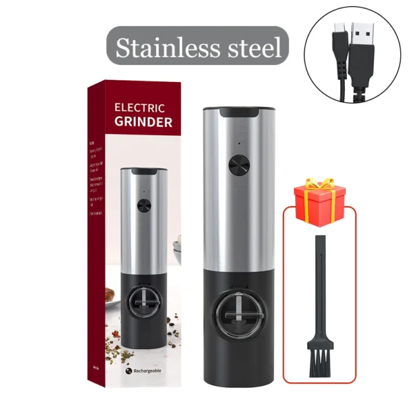 Macina Sale e Pepe Elettrico USB Ricaricabile – Grinder con Grana Regolabile, Macina Spezie Fresche per Cucina, Tavola o Regalo - immagine 9