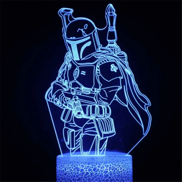 Lampada 3D LED Baby Yoda Anime – Luce Notturna Illusione Ottica Multicolore per Cameretta Bambini, Decorazione da Tavolo, Stile Manga Groot - immagine 33