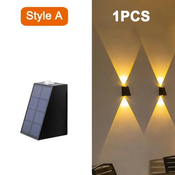 NUOVA Lampada Solare da Parete LED per Esterni – Impermeabile, Design Decorativo per Giardino, Scala, Patio o Corridoio - immagine 11