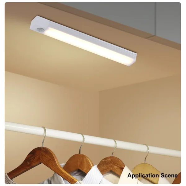USB Ricaricabile Wireless Motion Sensor LED Bar Light - Luce Notturna a Sensore di Movimento Senza Fili, Luce Magnetica per Cucina, Mobile e Armadio, Lampada Cordless Induzione, Facile da Installare - immagine 5