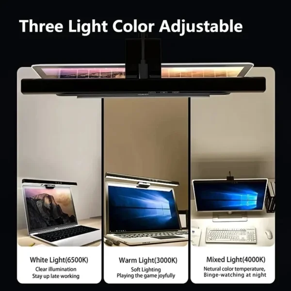 Lampada LED Monitor per PC 33cm / 50cm – Luce da Scrivania Dimmerabile USB - immagine 3