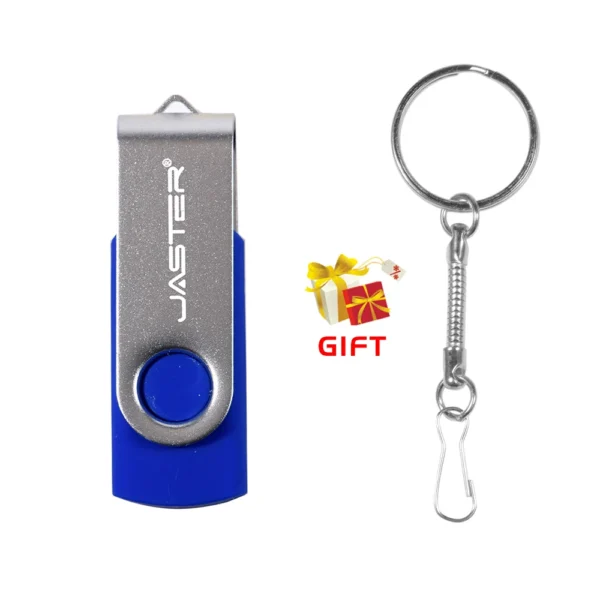 JASTER USB 2.0 Flash Drive Rotante Colorato – Memoria USB 128GB, 64GB, 32GB, 16GB, 8GB, Chiavetta USB con Clip Argento - immagine 7