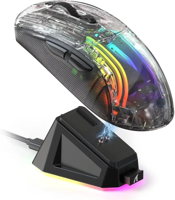 ATTACK SHARK X2 Pro – Mouse Gaming Wireless Tripla Modalità con Guscio Trasparente - immagine 6