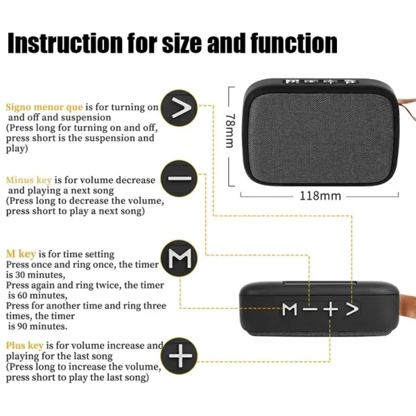 Speaker Bluetooth 5.0 Portatile –  Cassa Compatta con Rivestimento in Tessuto Oxford - immagine 6