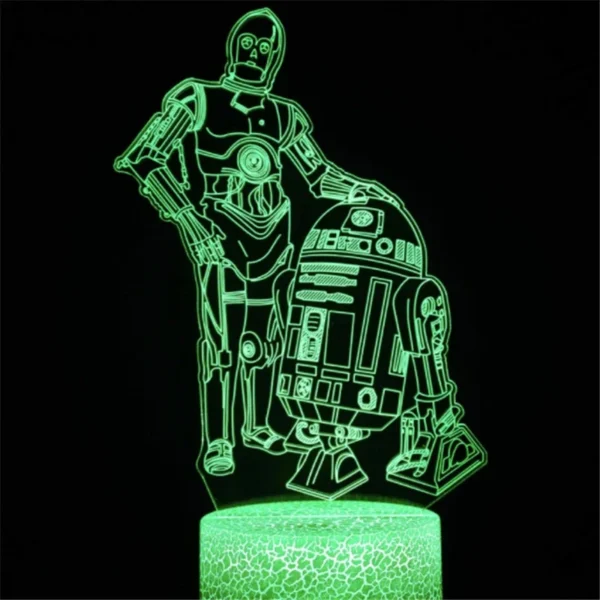 Lampada 3D LED Baby Yoda Anime – Luce Notturna Illusione Ottica Multicolore per Cameretta Bambini, Decorazione da Tavolo, Stile Manga Groot - immagine 38