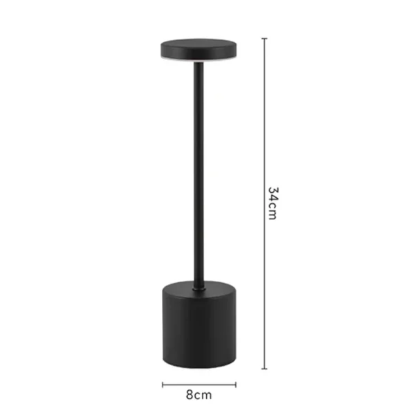 Lampada da Tavolo Touch LED Ricaricabile – Luce Notturna in Metallo con 3 Tonalità, Dimmerabile, Portatile – Lampada da Comodino per Camera, Esterni, Decorazione Moderna - immagine 9