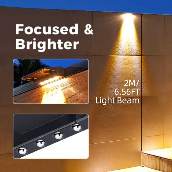 Set 2 Luci Solari da Parete – 4 LED Impermeabili per Recinzioni, Muretti, Sentieri e Giardini - immagine 4