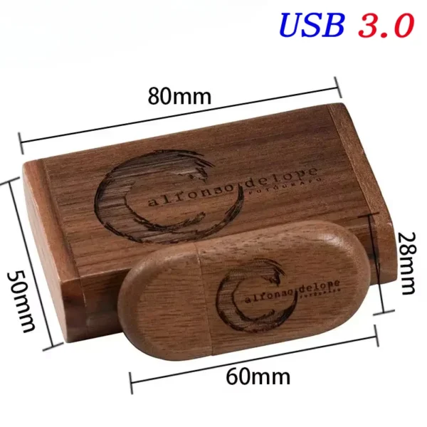 USB 3.0 Wedding Gift Pendrive – Flash Drive Personalizzato con Logo, Scatola in Legno Elegante – 8GB, 16GB, 32GB, 64GB Memory Stick U Disk con Campione Gratuito - immagine 5