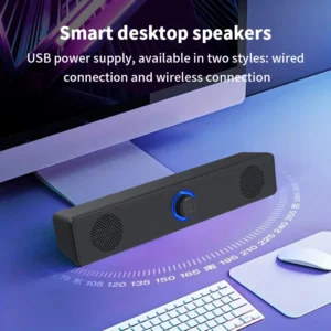 Soundbar Stereo 3D con LED – Altoparlante da Scrivania Duale