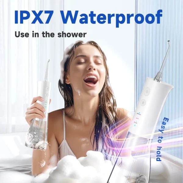 New Oral Irrigator D52/F29 - Irrigatore Orale Portatile USB Ricaricabile con 4 Ugelli per Pulizia dei Denti - Flossing a Getto d’Acqua per una Pulizia Profonda e Completa - immagine 6