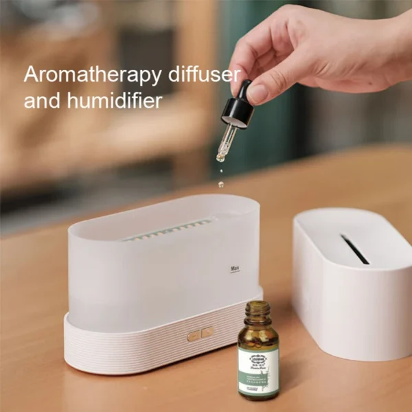 KINSCOTER Diffusore di Aromi e Umidificatore d’Aria Ultrasonico - Lampada a Fiamma LED per Oli Essenziali, Nebulizzatore a Vapore Freddo, Diffusore per Casa e Ufficio - immagine 5