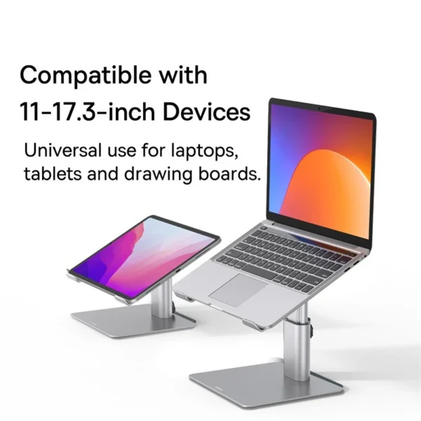 Baseus Supporto Verticale Pieghevole in Alluminio per Laptop – Supporto Regolabile per MacBook Air, MacBook Pro, Tablet, iPad e Smartphone – Design Salvaspazio, Compatibile fino a 17,3” - immagine 5